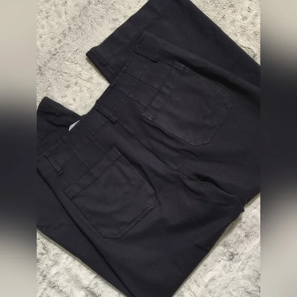 Quince $120 Ultra-Stretch Ponte Cropped Wide Leg Pants Navy Women 14 Minimalist - Picture 9 of 10